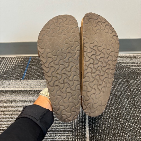 Birkenstock Mens Arizona Tan/Brown Leather Slides EUR 44 US 11 - Picture 11 of 13